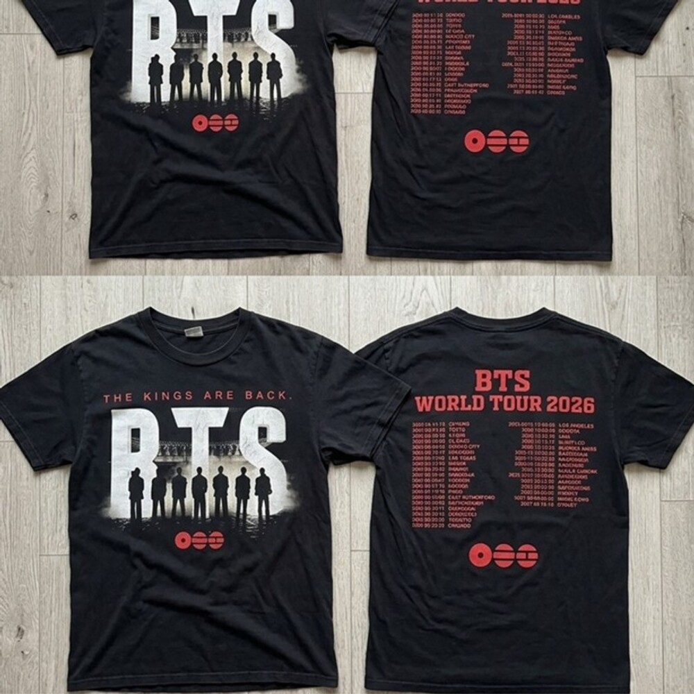 BTS World Tour 2026 T-Shirt - The Kings Are Back Graphic Tee Two Sided